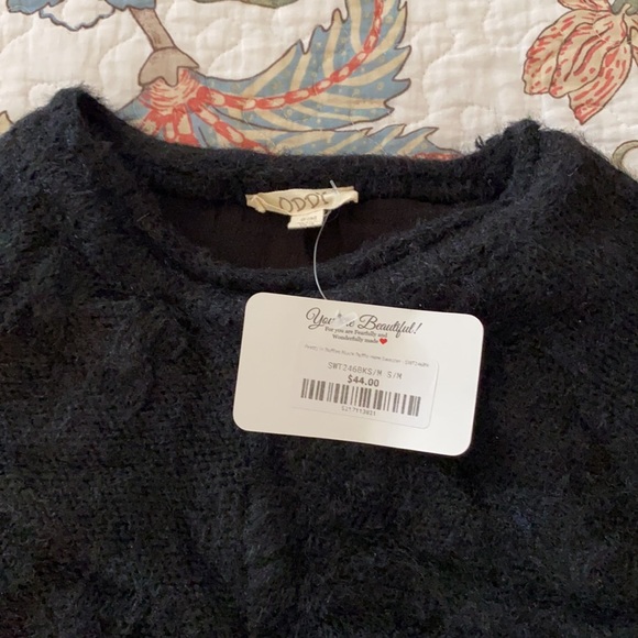 Ruffled bottom black sweater. - Picture 3 of 3